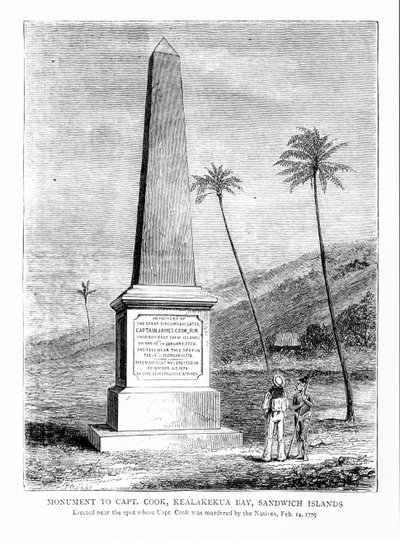 Monument to Captain James Cook, Kealakekua Bay, Sandwich Islands by English School